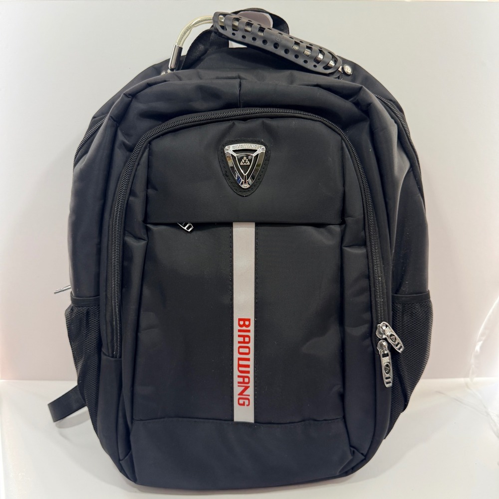 Biaowang Backpack Mens Large Black Laptop Sleeve Padded Travel Bag